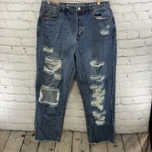 Vanilla Star Blue Jeans‎ Juniors Sz 15 Boyfriend Super High Rise Straight NWT